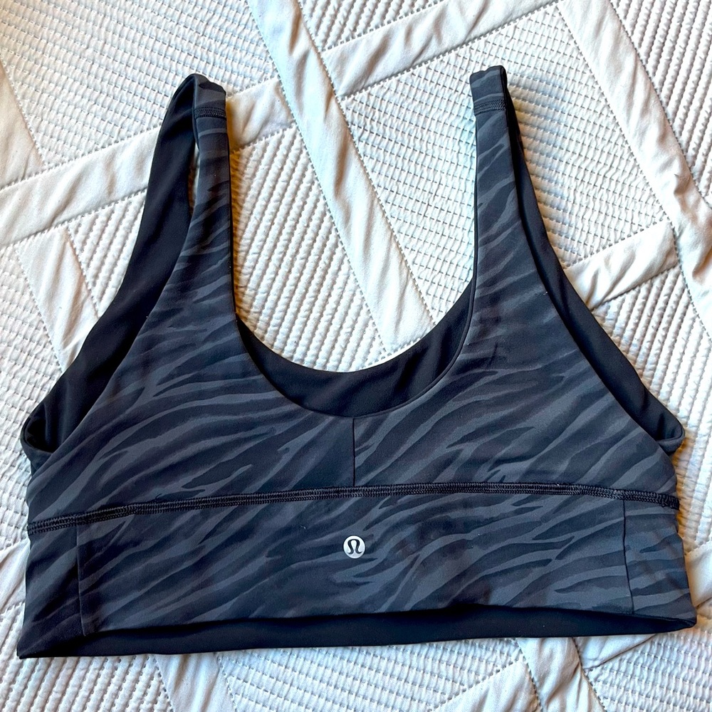 lululemon athletica Black and Dark Gray Zebra Print Sports Bra